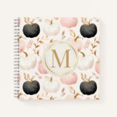 Modern pompoenmonogram – gepersonaliseerd Initiaal Notitieboek (Voorkant)
