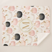 Modern pompoenmonogram – gepersonaliseerd Initiaal Sherpa Deken (Voorkant (horizontaal))