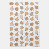Modern pompoenpatroon - keukenhanddoek (Verticaal)