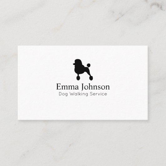 Modern Poodle Logo hondenlopen Visitekaartje (Voorkant)