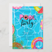 Modern Pool Party Birthday Invitation Kaart (Voorkant)