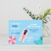 Modern Pool Party Foto Afstuderen Kaart (Staand voorkant)