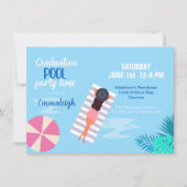 Modern Pool Party Foto Afstuderen Kaart (Voorkant)