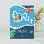 Modern Pool Party Vrijgezellenfeest Uitnodiging vo (Staand voorkant)