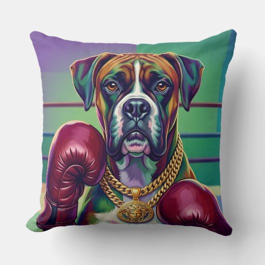 Modern Pop Art Boxer Dog Boxing Athlete 360° Kussen (Voorkant)