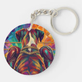 Modern Pop Art Boxer Dog Boxing Athlete 360° Sleutelhanger (Achterkant)