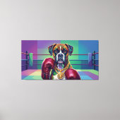 Modern Pop Art Boxer Dog Boxing Athlete Canvas Afdruk (Voorkant)
