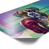 Modern Pop Art Boxer Dog Boxing Athlete Foto Afdruk (Hoek)