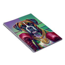 Modern Pop Art Boxer Dog Boxing Athlete Notitieboek