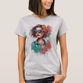 Modern-Pop-Art Frauenportrait T-shirt (Voorkant)