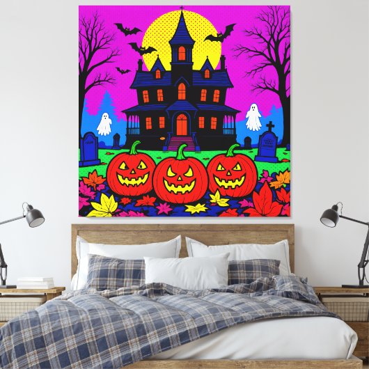 Modern Pop Art Halloween Canvas Afdruk (Insitu (Slaapkamer))