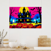 Modern Pop Art Halloween Graveyard Poster (Keuken)