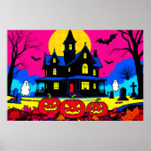 Modern Pop Art Halloween Graveyard Poster (Voorkant)