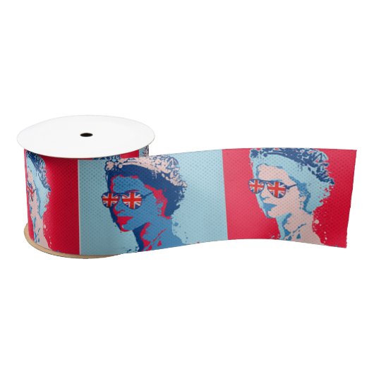 Modern Pop-Art HM Queen Jubilee Satijnen Lint (Spoel)