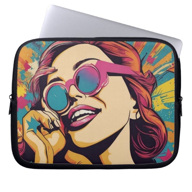 Modern Pop Art Hoesje Laptop Sleeve (Voorkant)