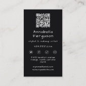 Modern Pop Art Retro Colorful Hair Makeup QR Code Visitekaartje (Achterkant)