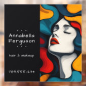 Modern Pop Art Retro Colorful Hair Makeup Raamsticker (Vel 2)