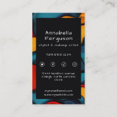 Modern Pop Art Retro Colorful Hair Makeup Visitekaartje (Achterkant)