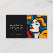 Modern Pop Art Retro Colorful Hair Makeup Visitekaartje (Voorkant)