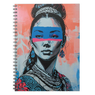 Modern Pop Art Vrouwenportret Notitieboek