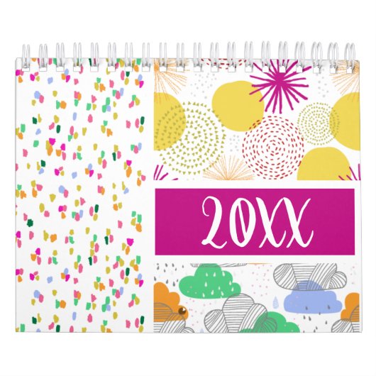 Modern Pop Bright eigentijds patroon Kalender (Hoes)