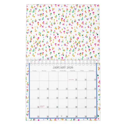 Modern Pop Bright eigentijds patroon Kalender (Jan 2026)