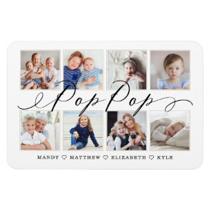 Modern Pop Pop Script Kleinkinderen Fotocollage Magneet