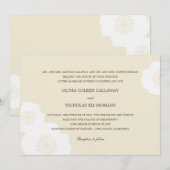 Modern Poppies Wedding Invitation - Almond Kaart (Voorkant / Achterkant)