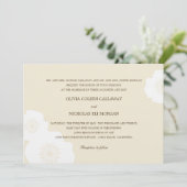 Modern Poppies Wedding Invitation - Almond Kaart (Staand voorkant)