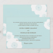 Modern Poppies Wedding Invitation - Aqua Blue Kaart (Voorkant / Achterkant)