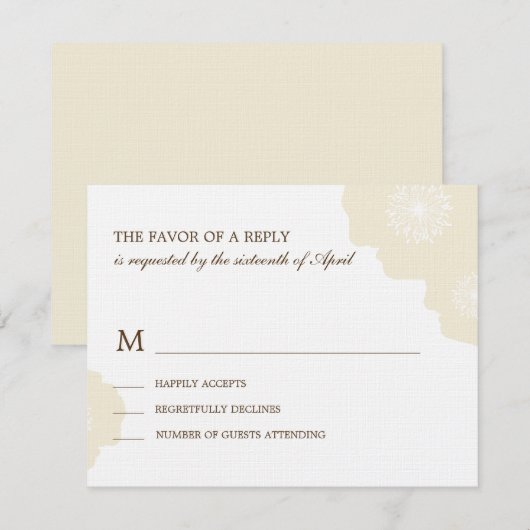 Modern Poppies Wedding RSVP Card - Ammond (Voorkant / Achterkant)