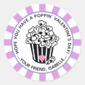 Modern Poppin' Valentijnsdag Ronde Sticker (Voorkant)