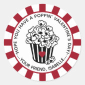 Modern Poppin' Valentijnsdag Ronde Sticker (Voorkant)