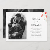 Modern Poppy Red Waterverf Flowers Bruiloft Kaart (Voorkant / Achterkant)