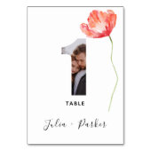 Modern Poppy Red Wedding Kaart (Voorkant)