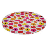 Modern Poppy Roze Rood Sinaasappel Bloemen Stippen Snijplank (Hoek)