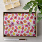Modern Poppy Roze Rood Sinaasappel Bloemen Stippen Tissuepapier (Geschenk)