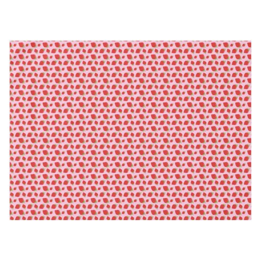 Modern Popular Trendy Red Pink Strawberry Pattern Tafelkleed (Voorkant (Horizontaal))