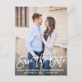 Modern Portrait Afbeelding Save the Date Briefkaar Briefkaart (Voorkant)