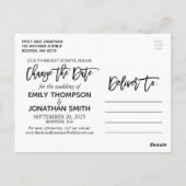 Modern Portrait Afbeelding Verander de datum Brief Briefkaart (Achterkant)