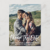 Modern Portrait Afbeelding Verander de datum Brief Briefkaart (Voorkant)