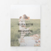 Modern portret foto collage overlay bruiloft drieluik uitnodiging (Cover)