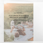 Modern portret foto collage overlay bruiloft drieluik uitnodiging (Binnenzijde eerst)