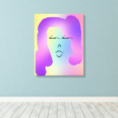 MODERN PORTRET VAN DAME MET PAARS HAAR CANVAS AFDRUK (Insitu (Houten vloer))