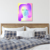 MODERN PORTRET VAN VROUW MET PAARS HAAR CANVAS AFDRUK (Insitu (Slaapkamer))