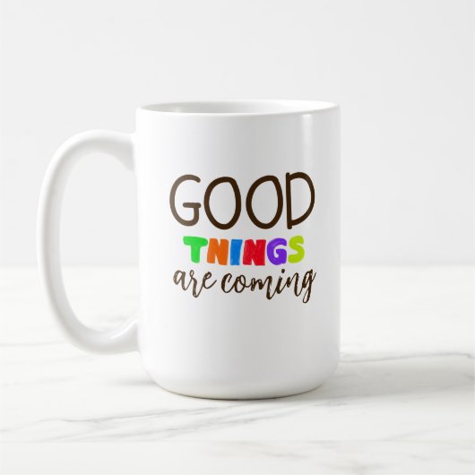 Modern Positive Hand Lettering Mug Koffiemok (Links)