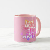 Modern Positive Science Quote Cool Girly Pink Mok (Voorkant rechts)