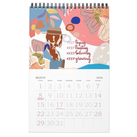 Modern Positive Vibes Motivatie 2022 Kalender (Mar 2026)