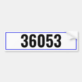 Modern postbusnummer bumpersticker (Voorkant)