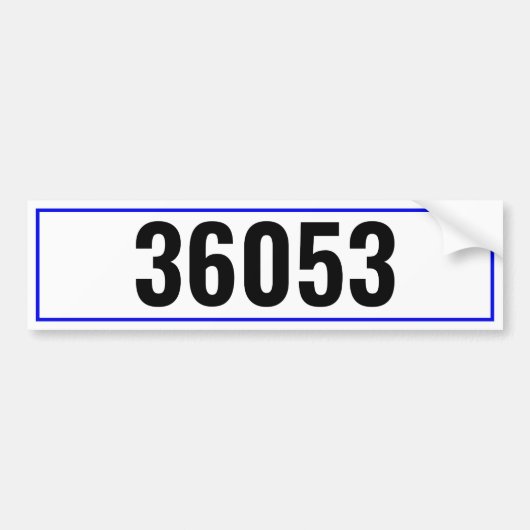 Modern postbusnummer bumpersticker (Voorkant)